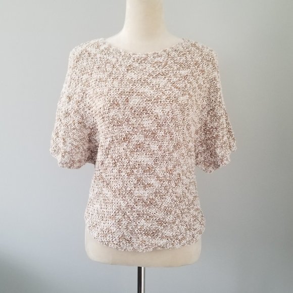 Anthropologie - Project Stitched Horizons Knit Sweater - Oatmeal/White, size S - Picture 1 of 7
